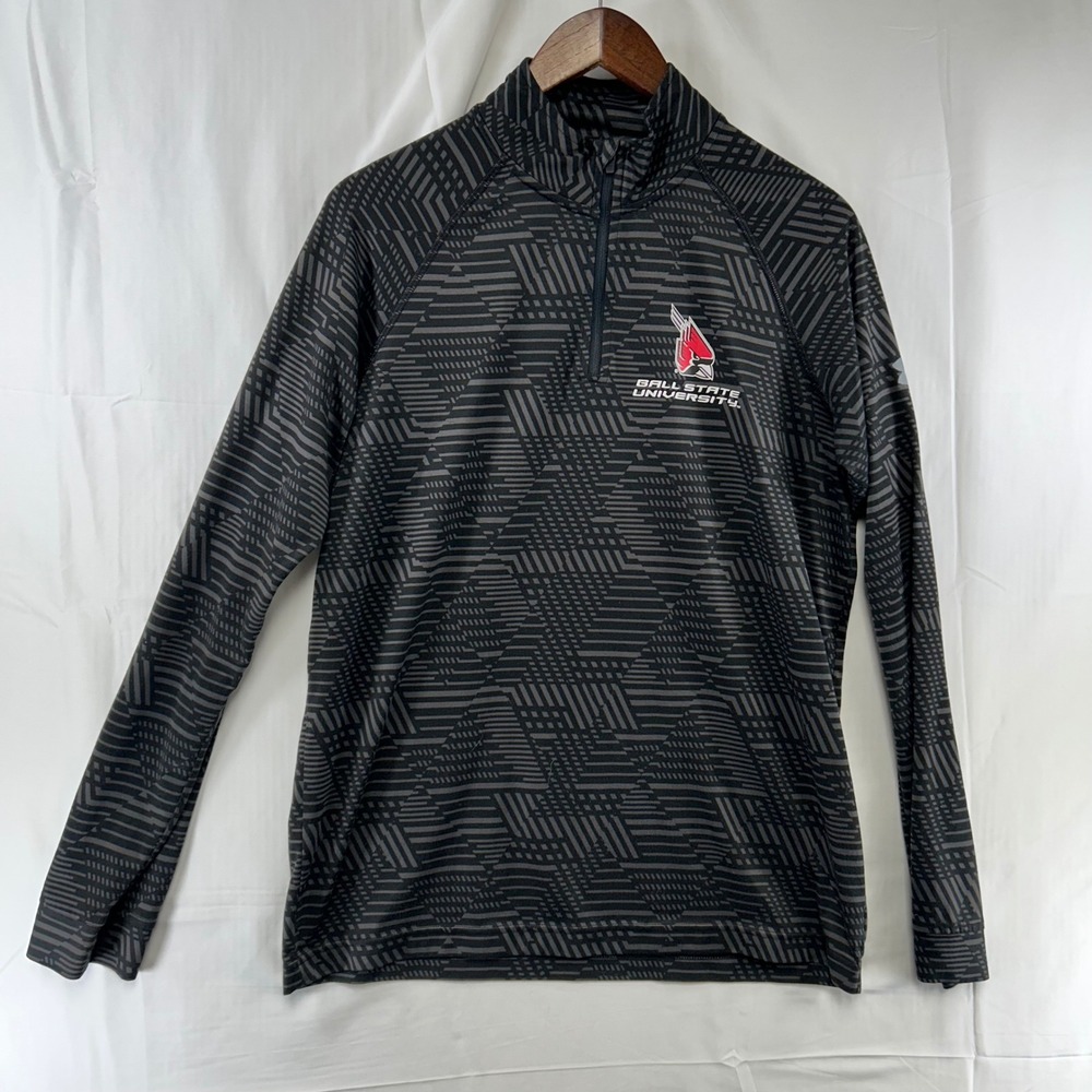 Under Armour Pullover Mens Medium Black Ball State University 1/4 Zip HeatGear